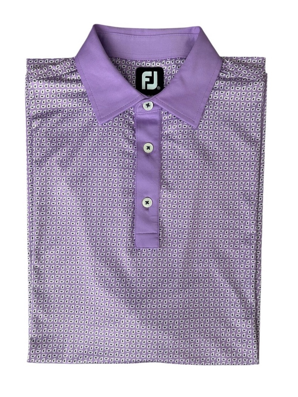 Footjoy Golf Polo Shirt Men’s Medium All Over Print Short Sleeve Purple NWOT